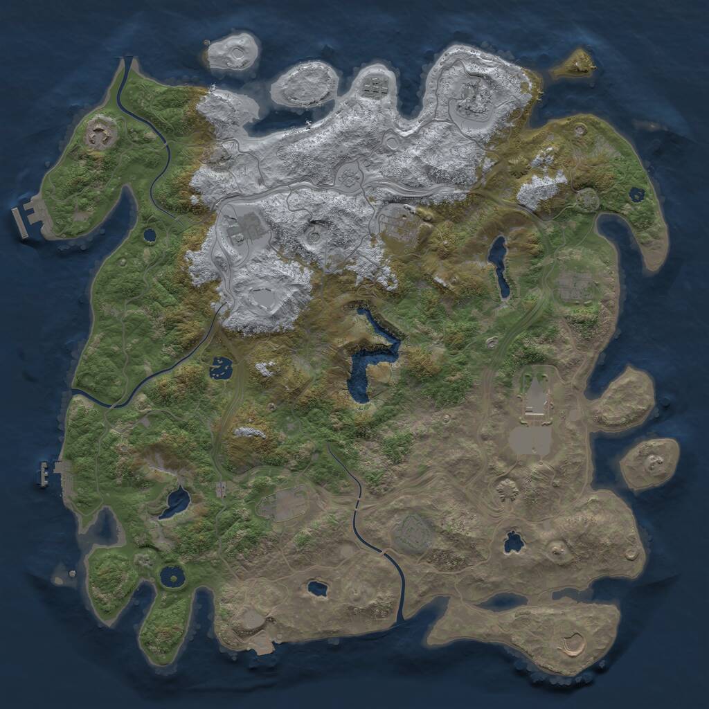 Rust Map: Procedural Map, Size: 4500, Seed: 386405682, 17 Monuments