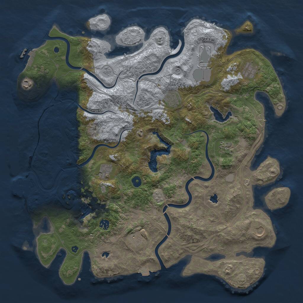 Rust Map: Procedural Map, Size: 4500, Seed: 386405682, 16 Monuments