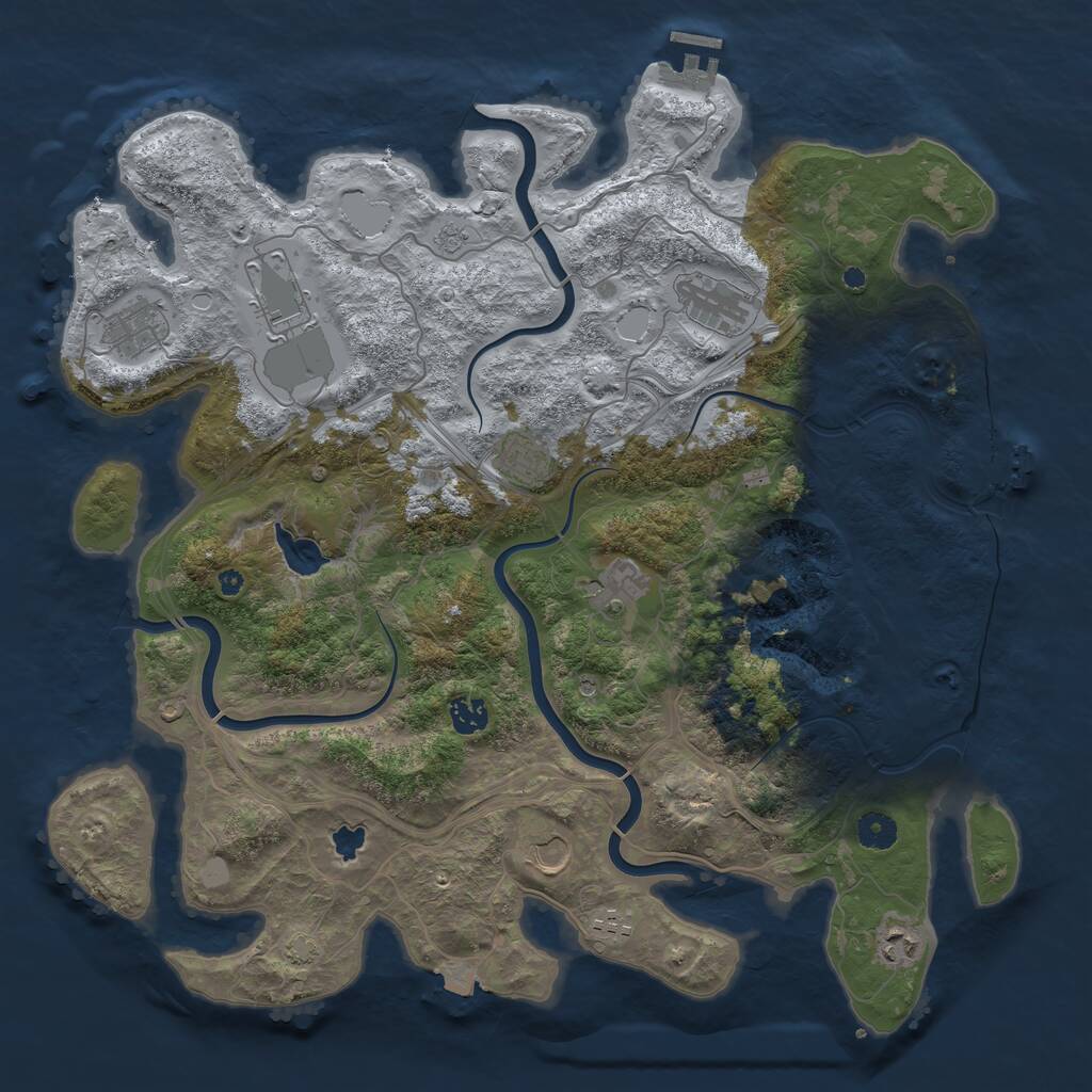 Rust Map: Procedural Map, Size: 4250, Seed: 874373, 15 Monuments