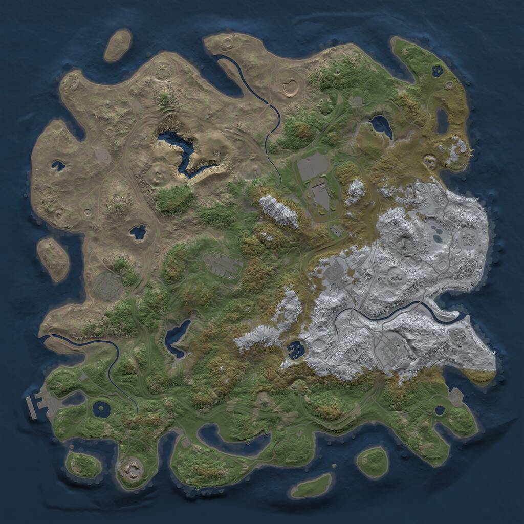 Rust Map: Procedural Map, Size: 4500, Seed: 57805321, 15 Monuments