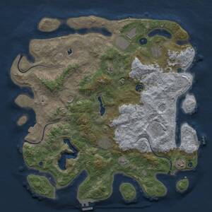 Thumbnail Rust Map: Procedural Map, Size: 4201, Seed: 466310247, 15 Monuments