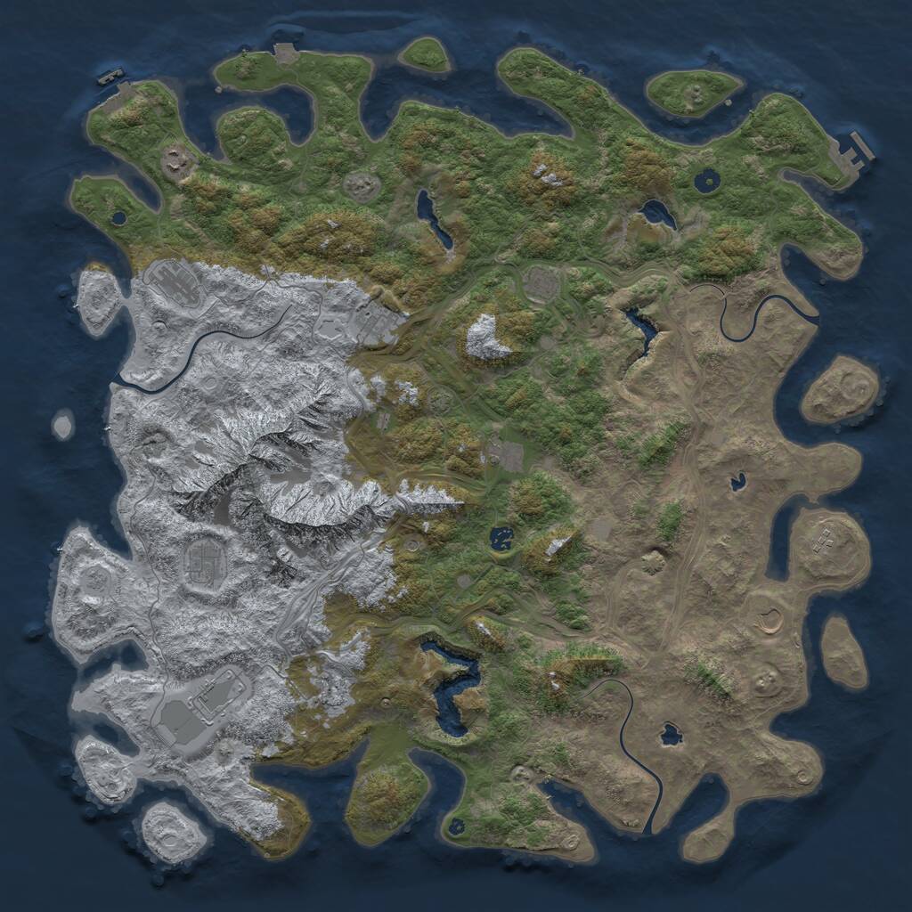 Rust Map: Procedural Map, Size: 5500, Seed: 123987, 17 Monuments
