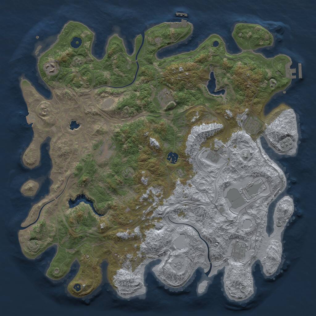 Rust Map: Procedural Map, Size: 4250, Seed: 74858964, 16 Monuments