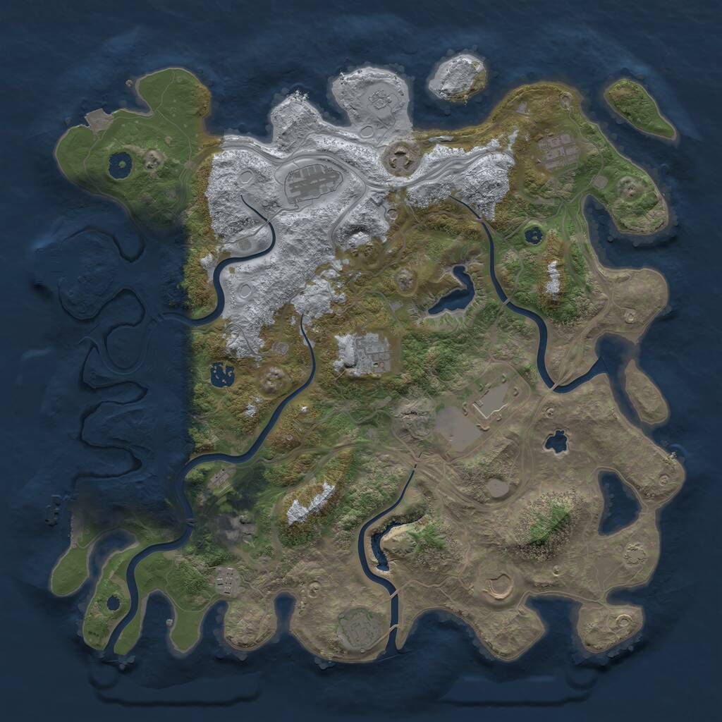 Rust Map: Procedural Map, Size: 4250, Seed: 1312006502, 16 Monuments