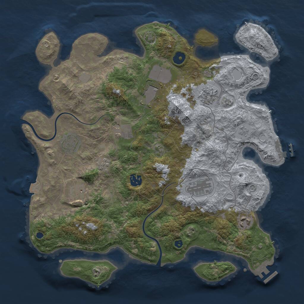 Rust Map: Procedural Map, Size: 3700, Seed: 1859037534, 15 Monuments