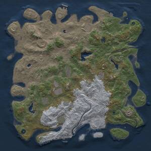 Thumbnail Rust Map: Procedural Map, Size: 4900, Seed: 1498469579, 17 Monuments