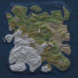 Thumbnail Rust Map: Procedural Map, Size: 3750, Seed: 6666, 14 Monuments