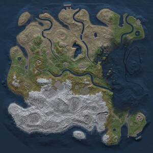 Thumbnail Rust Map: Procedural Map, Size: 4250, Seed: 645609060, 16 Monuments