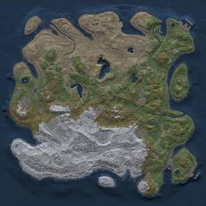 Thumbnail Rust Map: Procedural Map, Size: 4250, Seed: 645609060, 14 Monuments