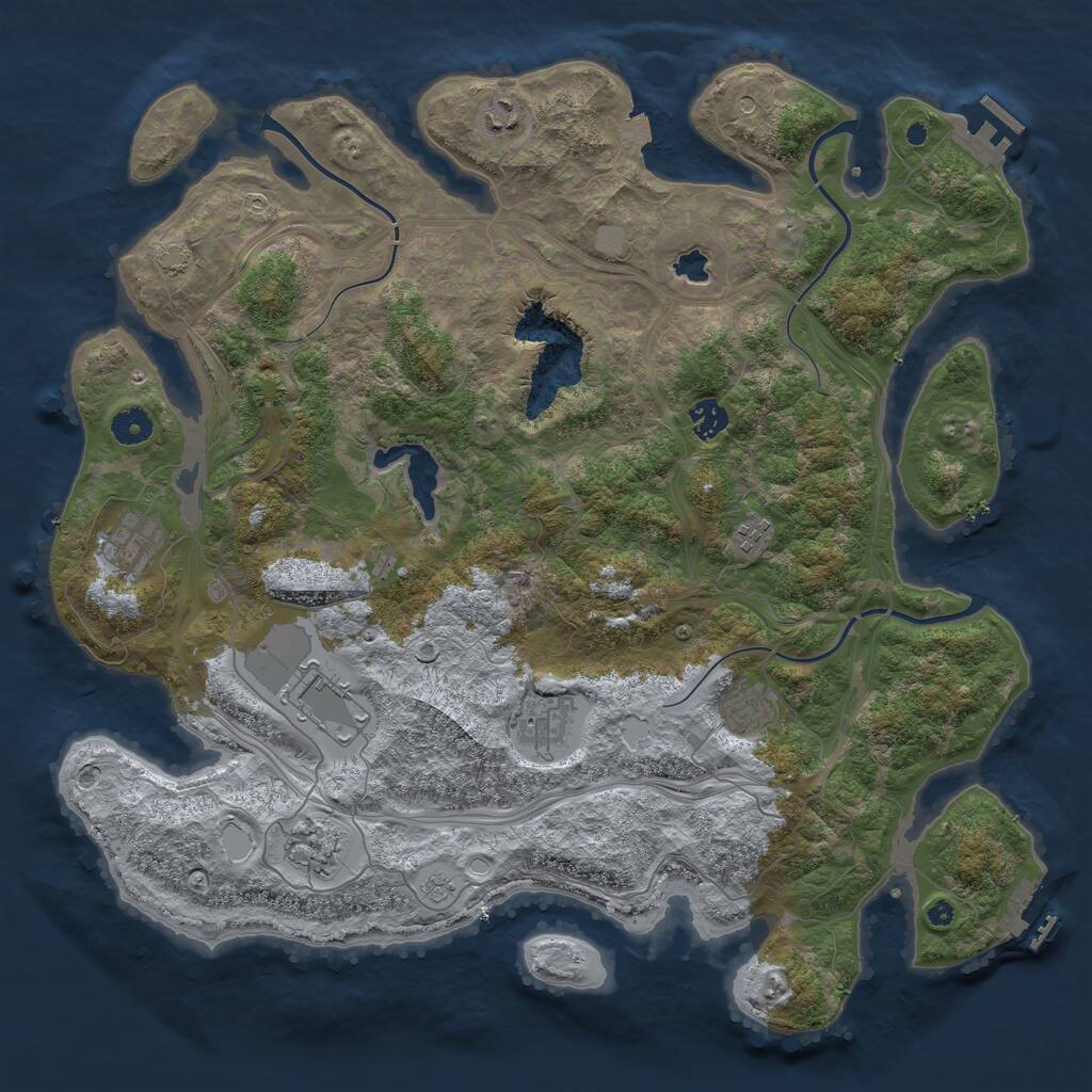Rust Map: Procedural Map, Size: 4250, Seed: 645609060, 14 Monuments