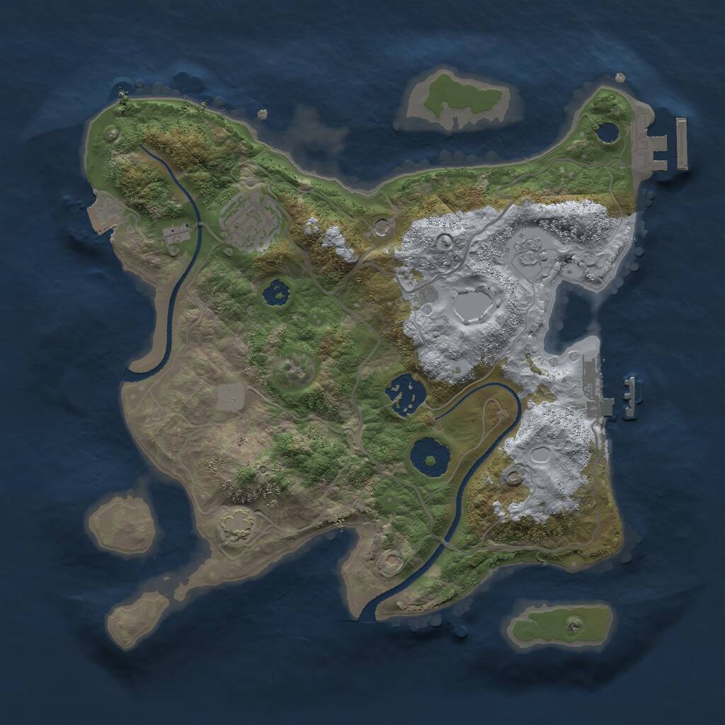 Rust Map: Procedural Map, Size: 2800, Seed: 389051692, 8 Monuments