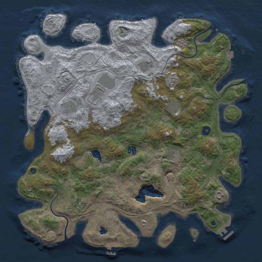 Rust Map: Procedural Map, Size: 4300, Seed: 2020467623, 15 Monuments