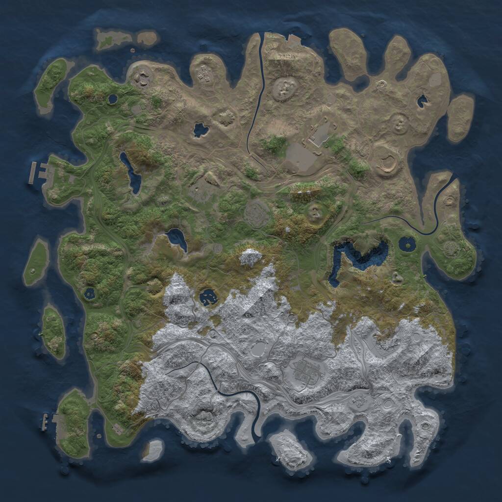 Rust Map: Procedural Map, Size: 4500, Seed: 169420, 15 Monuments