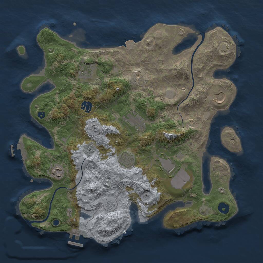 Rust Map: Procedural Map, Size: 3500, Seed: 534844414, 14 Monuments