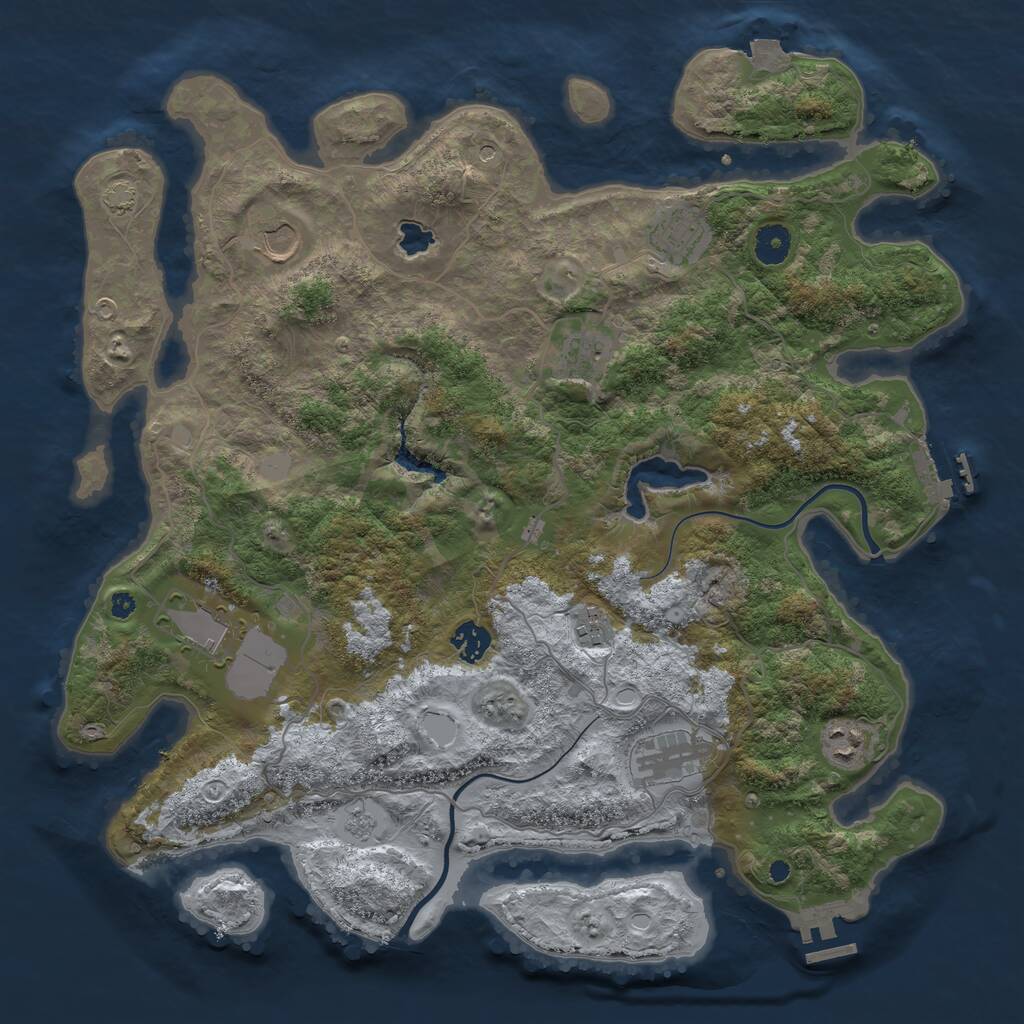 Rust Map: Procedural Map, Size: 4000, Seed: 1448678181, 14 Monuments