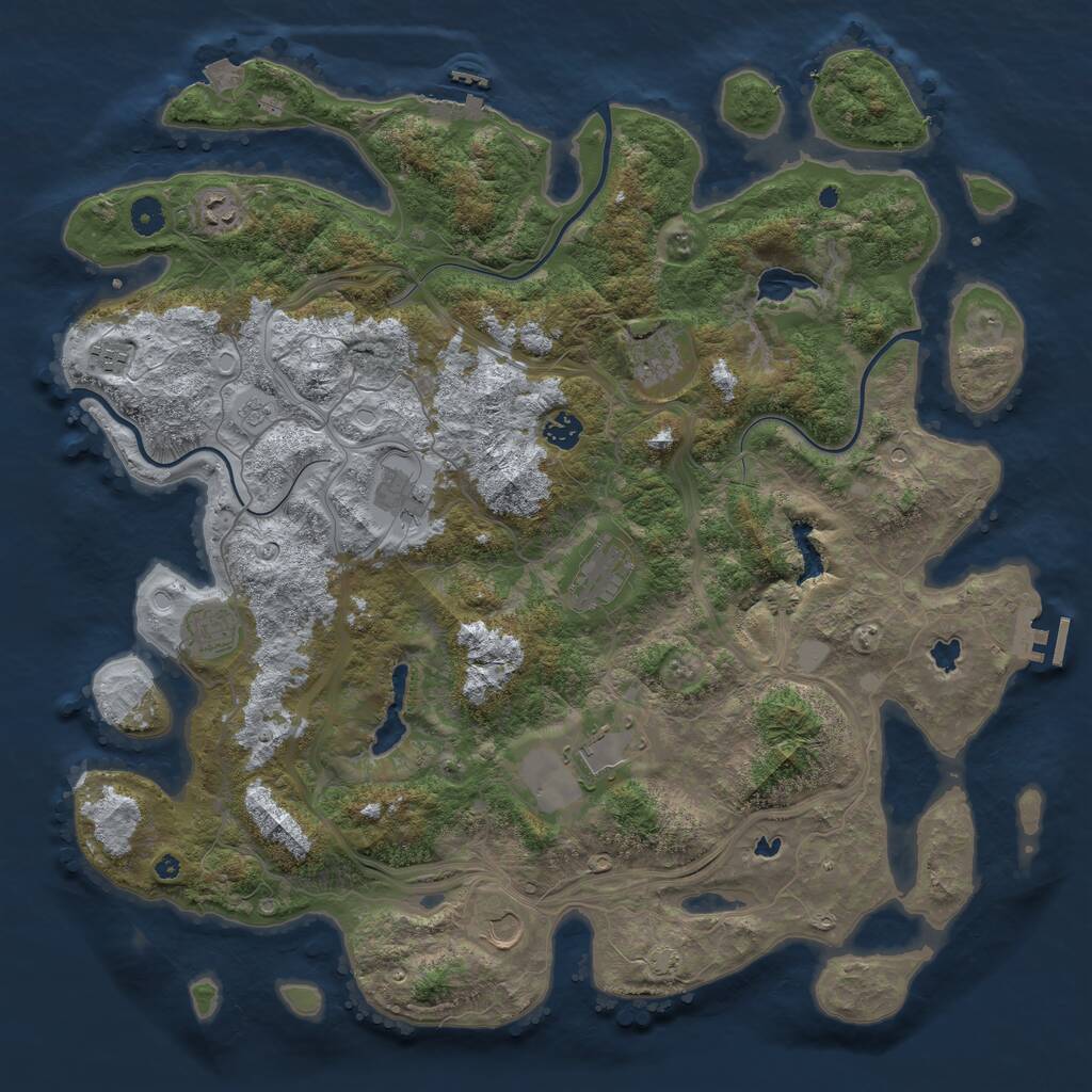 Rust Map: Procedural Map, Size: 4500, Seed: 653245788, 15 Monuments