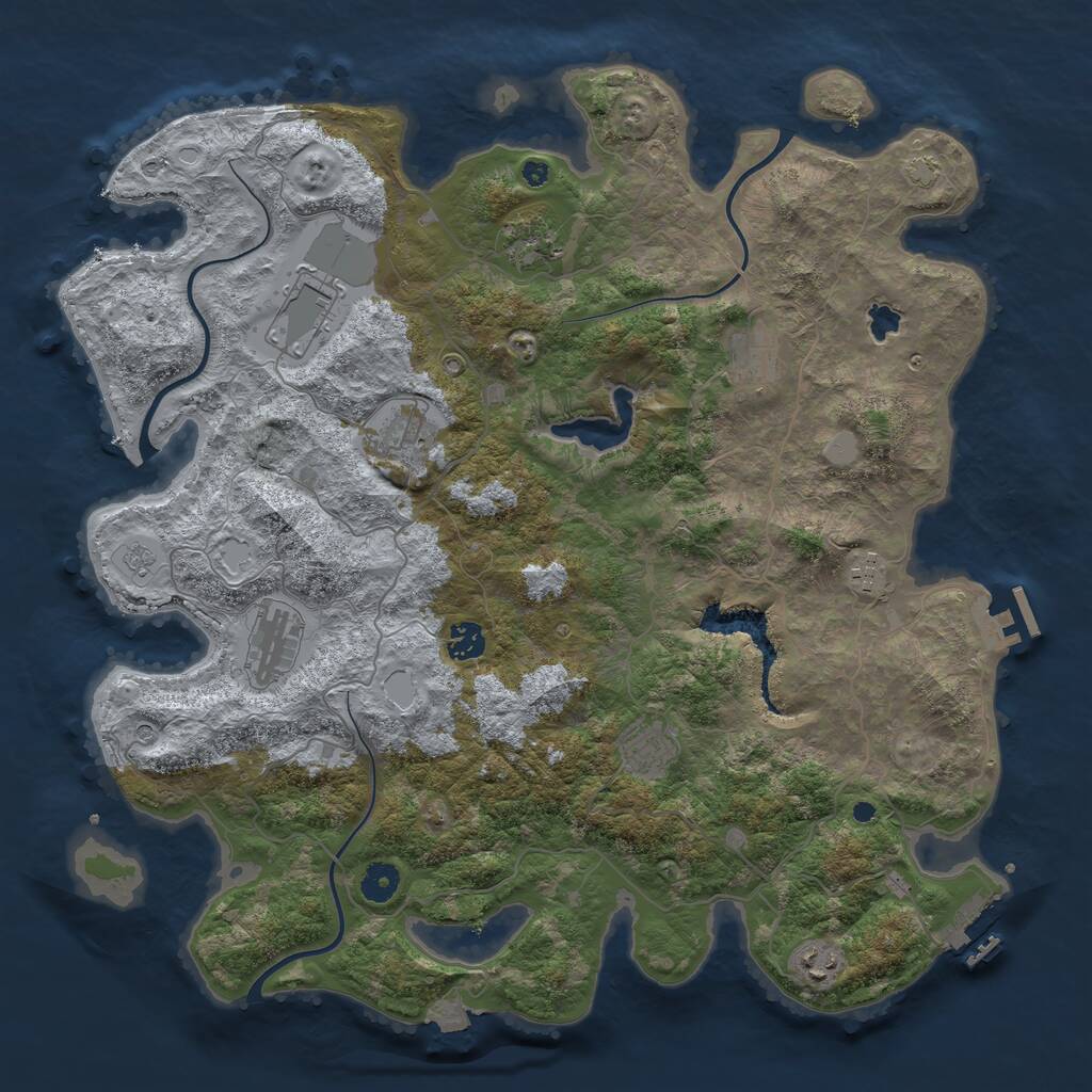 Rust Map: Procedural Map, Size: 4200, Seed: 651476255, 15 Monuments