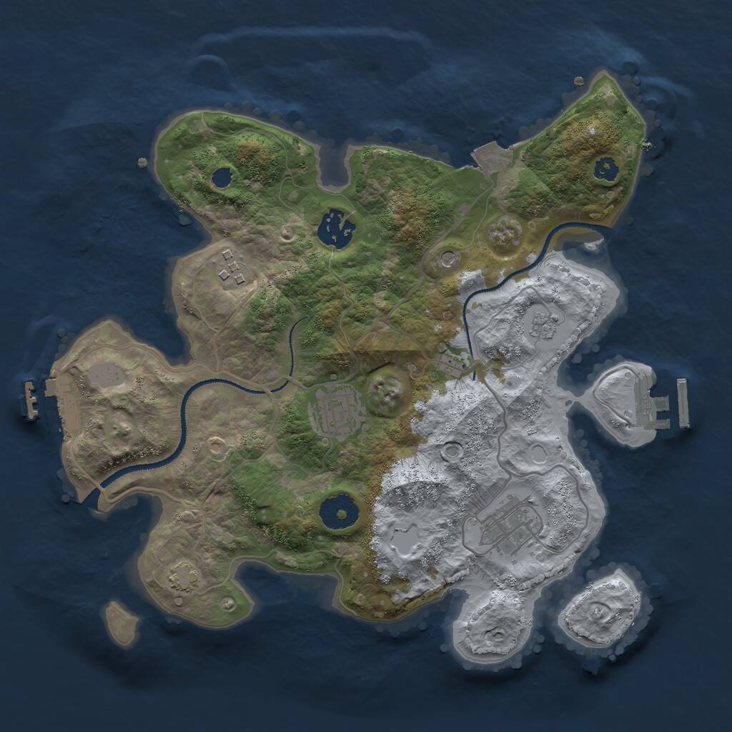 Rust Map: Procedural Map, Size: 3000, Seed: 1589876080, 10 Monuments