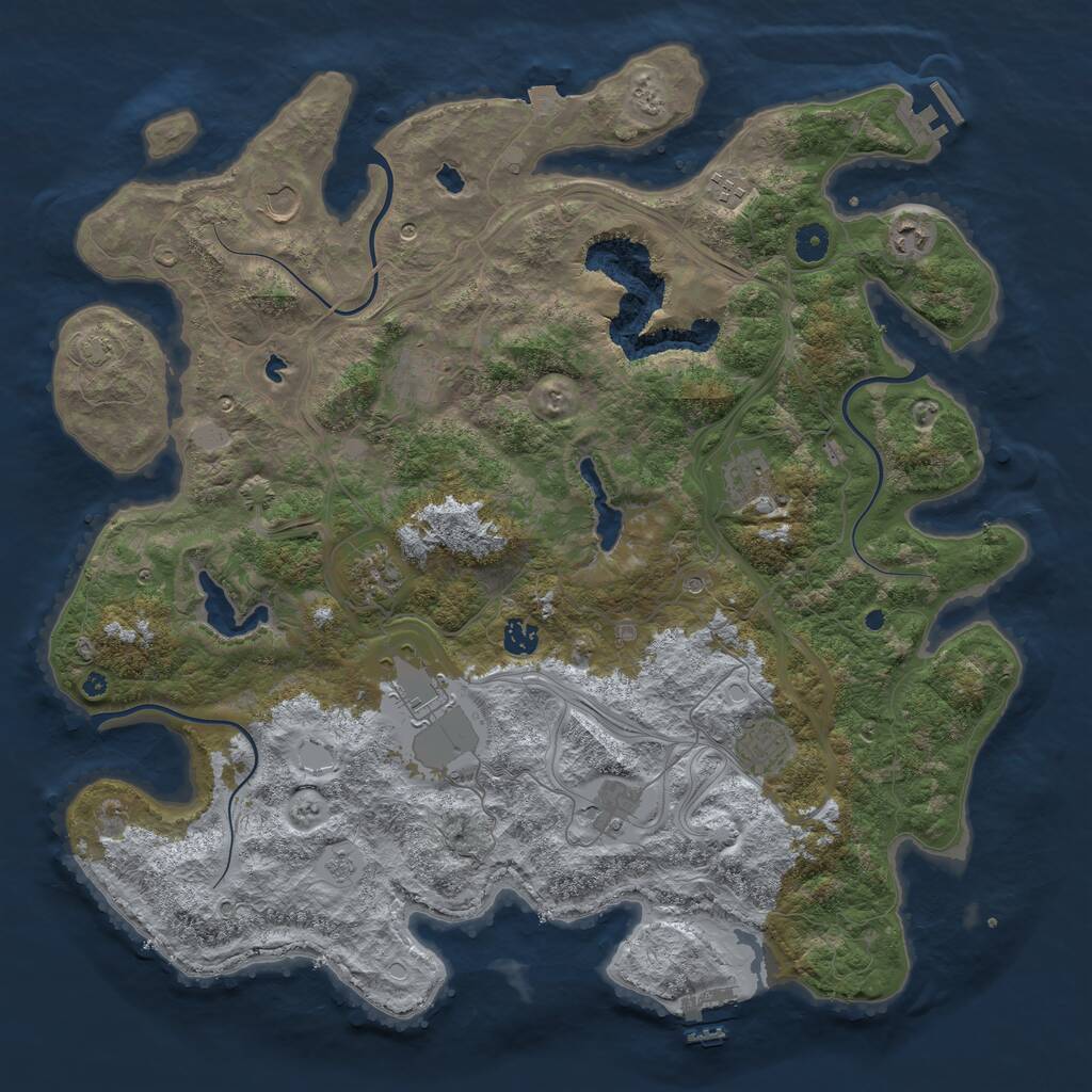 Rust Map: Procedural Map, Size: 4500, Seed: 2010065403, 16 Monuments