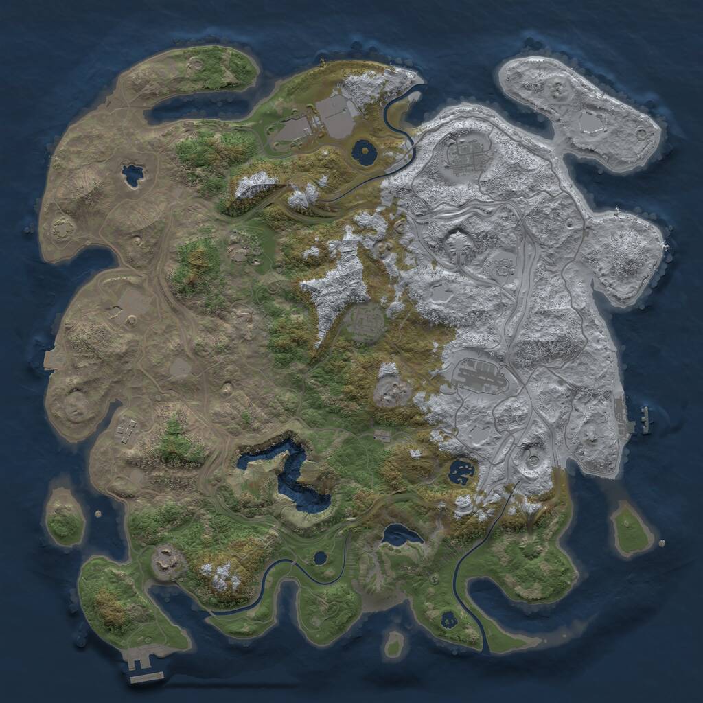 Rust Map: Procedural Map, Size: 4250, Seed: 1368965107, 15 Monuments