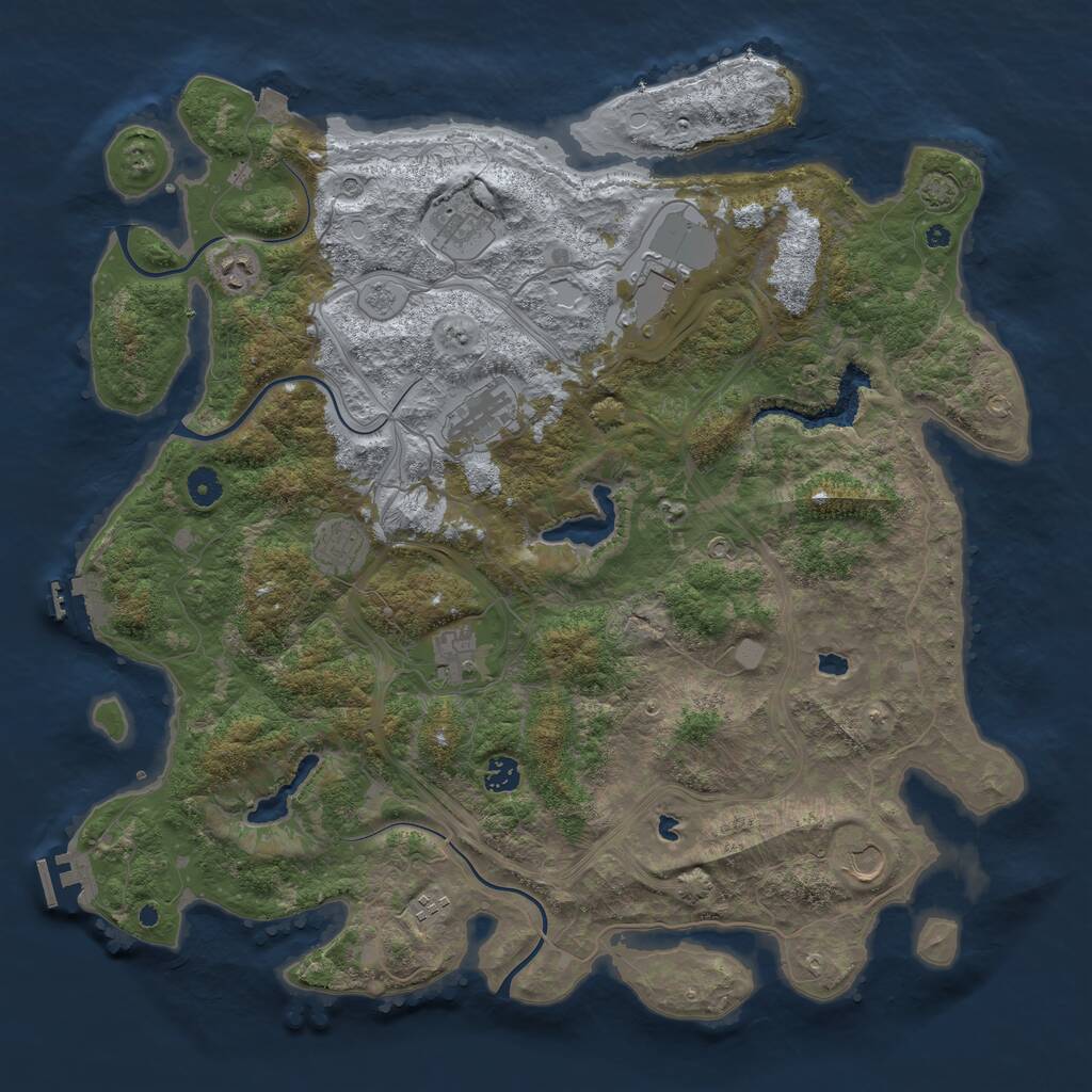 Rust Map: Procedural Map, Size: 4500, Seed: 88398742, 15 Monuments