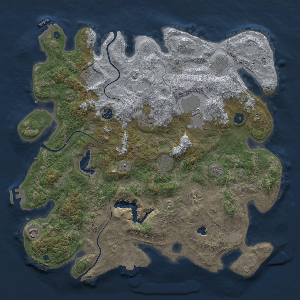 Rust Map: Procedural Map, Size: 4200, Seed: 11111, 15 Monuments