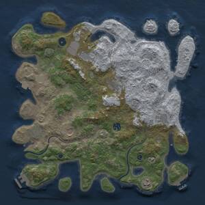 Thumbnail Rust Map: Procedural Map, Size: 3850, Seed: 392406639, 14 Monuments