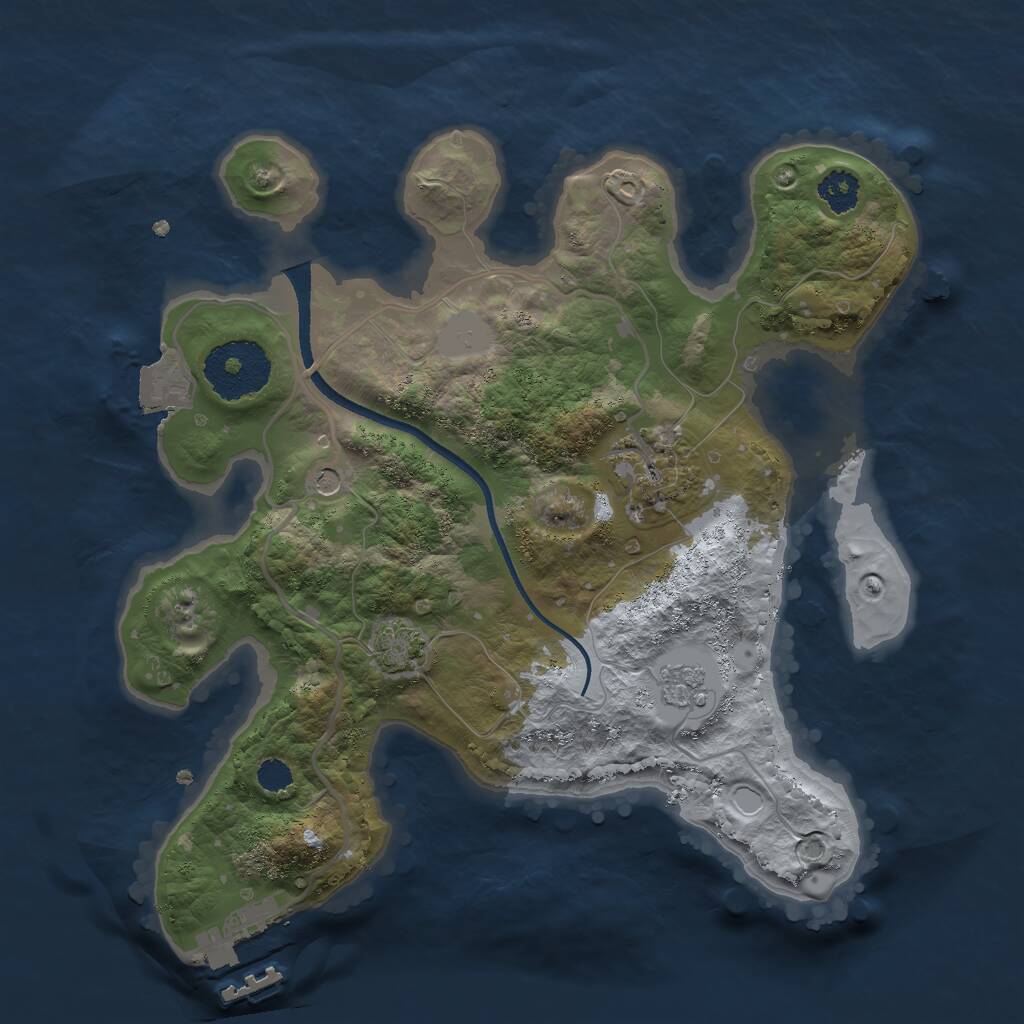 Rust Map: Procedural Map, Size: 2500, Seed: 1204941076, 6 Monuments