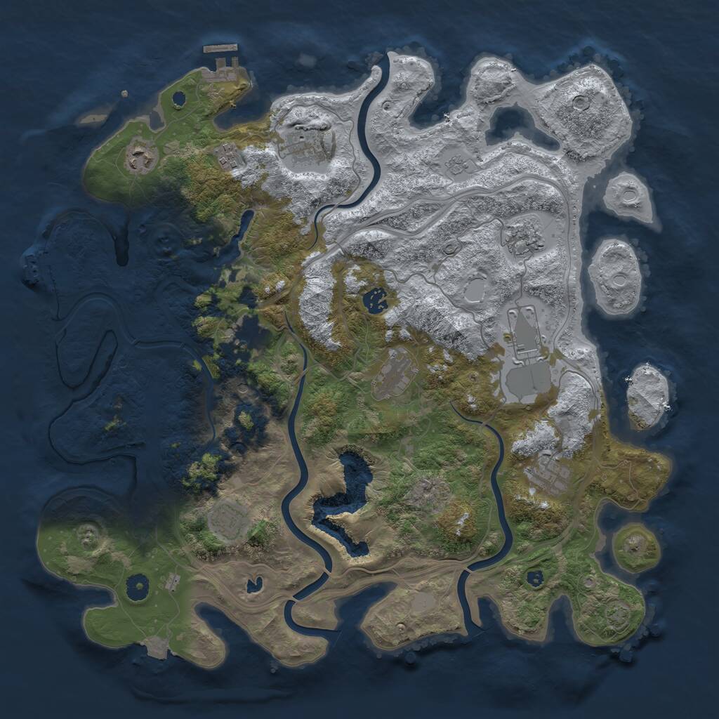 Rust Map: Procedural Map, Size: 4250, Seed: 313304655, 16 Monuments