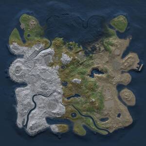 Thumbnail Rust Map: Procedural Map, Size: 4000, Seed: 37559948, 14 Monuments