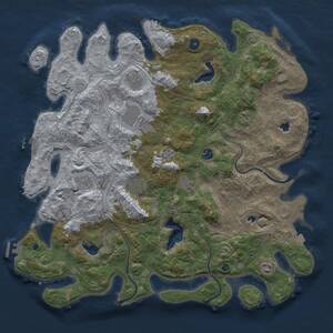 Thumbnail Rust Map: Procedural Map, Size: 4500, Seed: 950498401, 15 Monuments