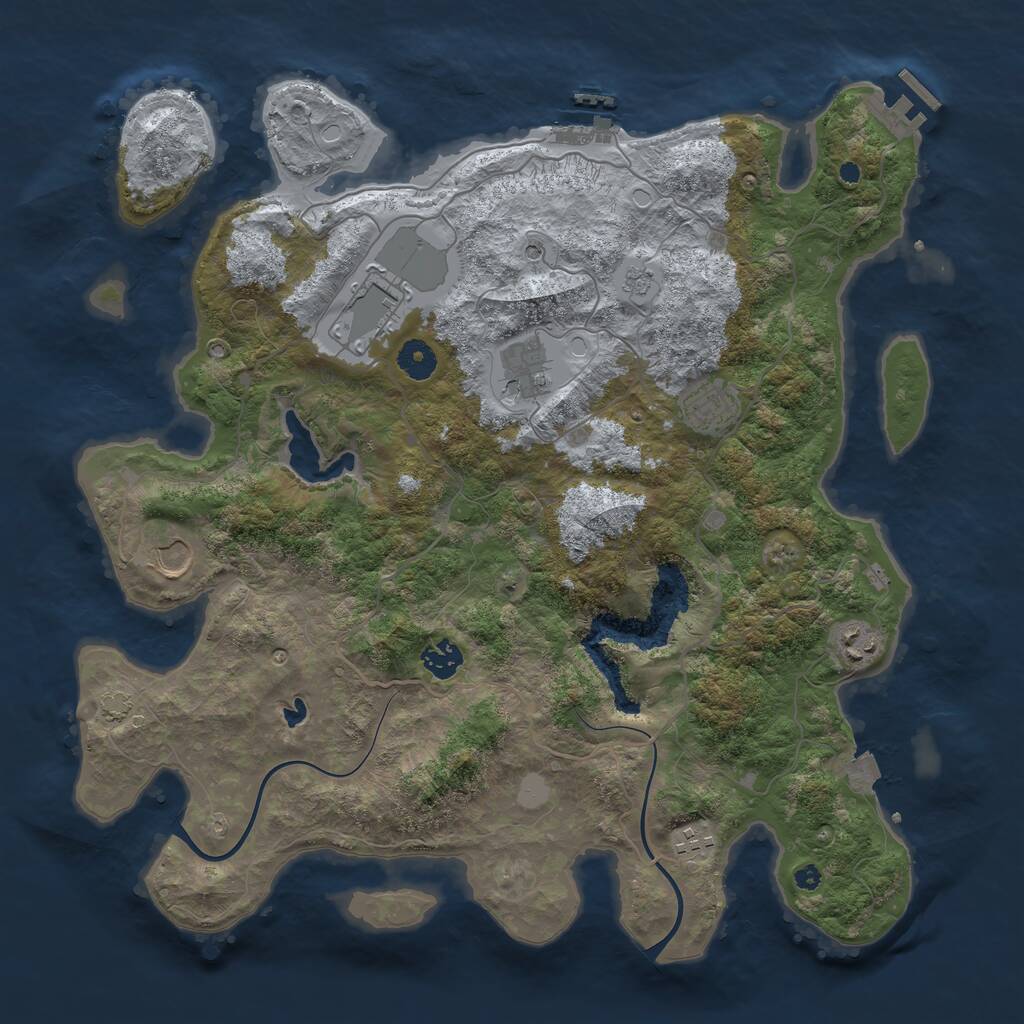 Rust Map: Procedural Map, Size: 4000, Seed: 21684, 13 Monuments
