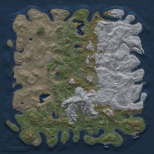 Thumbnail Rust Map: Procedural Map, Size: 5500, Seed: 7347, 17 Monuments