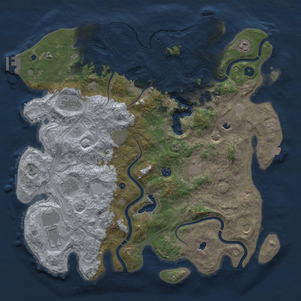 Rust Map: Procedural Map, Size: 4500, Seed: 439020581, 17 Monuments