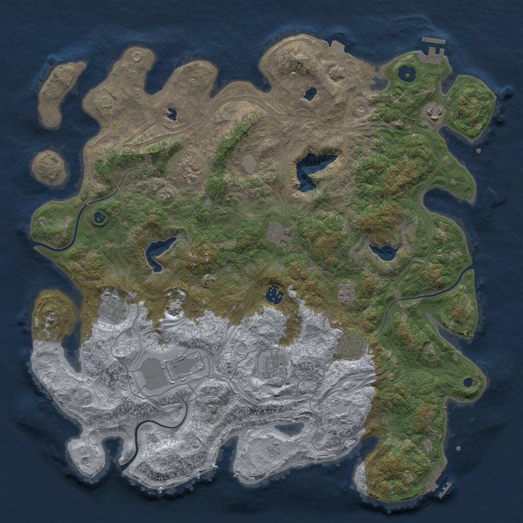 Rust Map: Procedural Map, Size: 4500, Seed: 1247381756, 15 Monuments