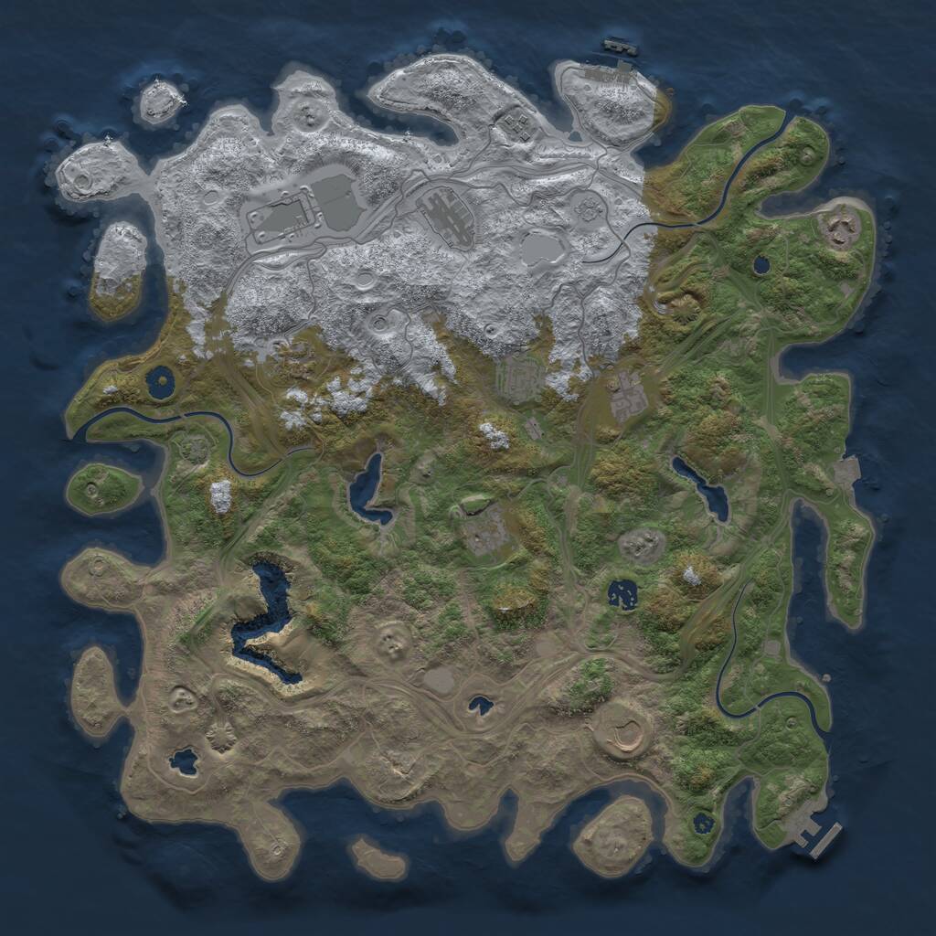 Rust Map: Procedural Map, Size: 4500, Seed: 106403729, 16 Monuments