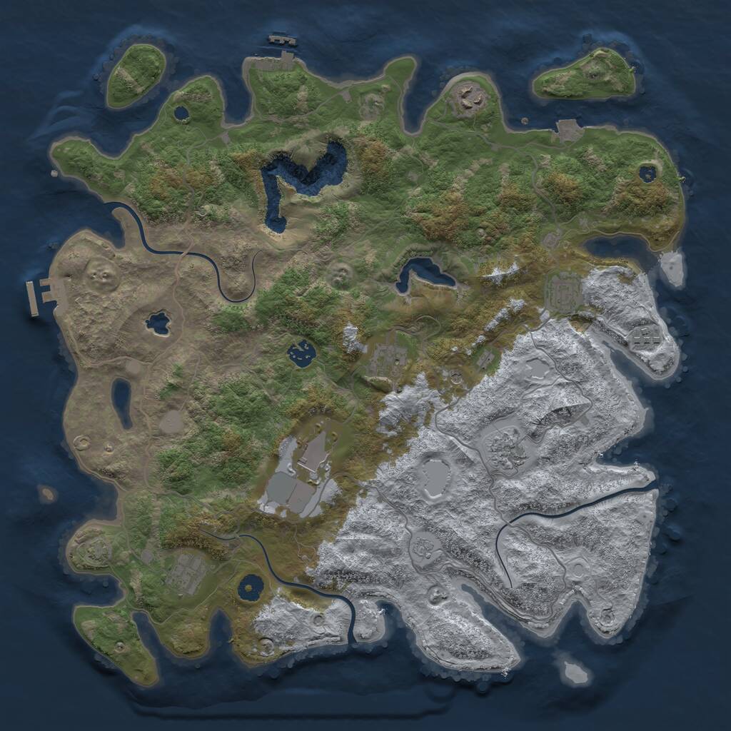 Rust Map: Procedural Map, Size: 4200, Seed: 187741757, 14 Monuments