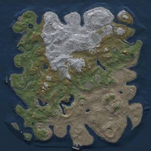 Thumbnail Rust Map: Procedural Map, Size: 4500, Seed: 97789583, 17 Monuments