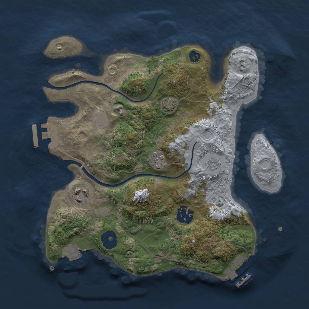 Rust Map: Procedural Map, Size: 2700, Seed: 8000, 8 Monuments