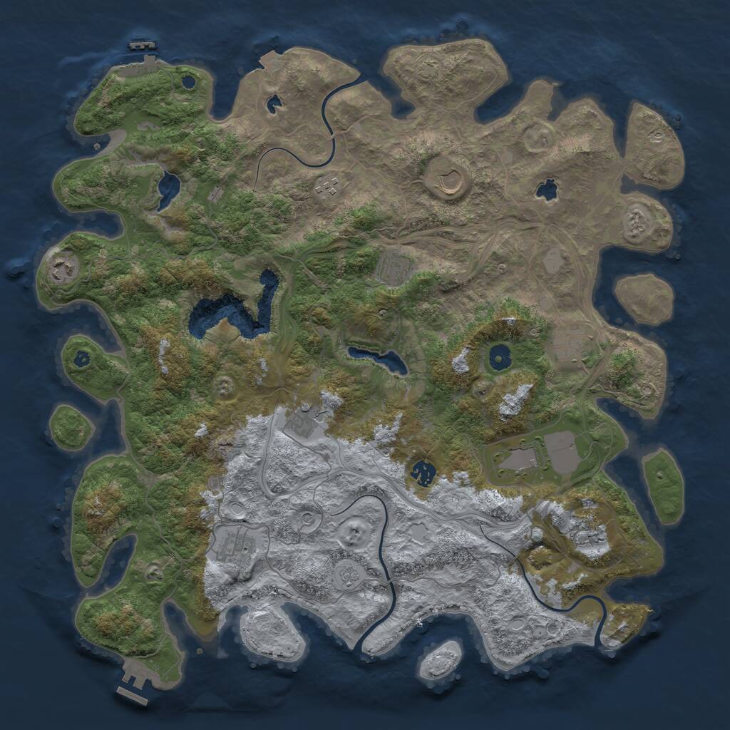 Rust Map: Procedural Map, Size: 4500, Seed: 1325144711, 16 Monuments