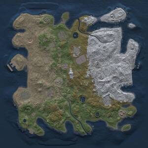 Thumbnail Rust Map: Procedural Map, Size: 3750, Seed: 1811719519, 15 Monuments
