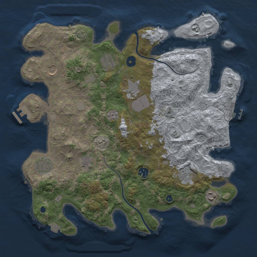 Rust Map: Procedural Map, Size: 3750, Seed: 1811719519, 15 Monuments