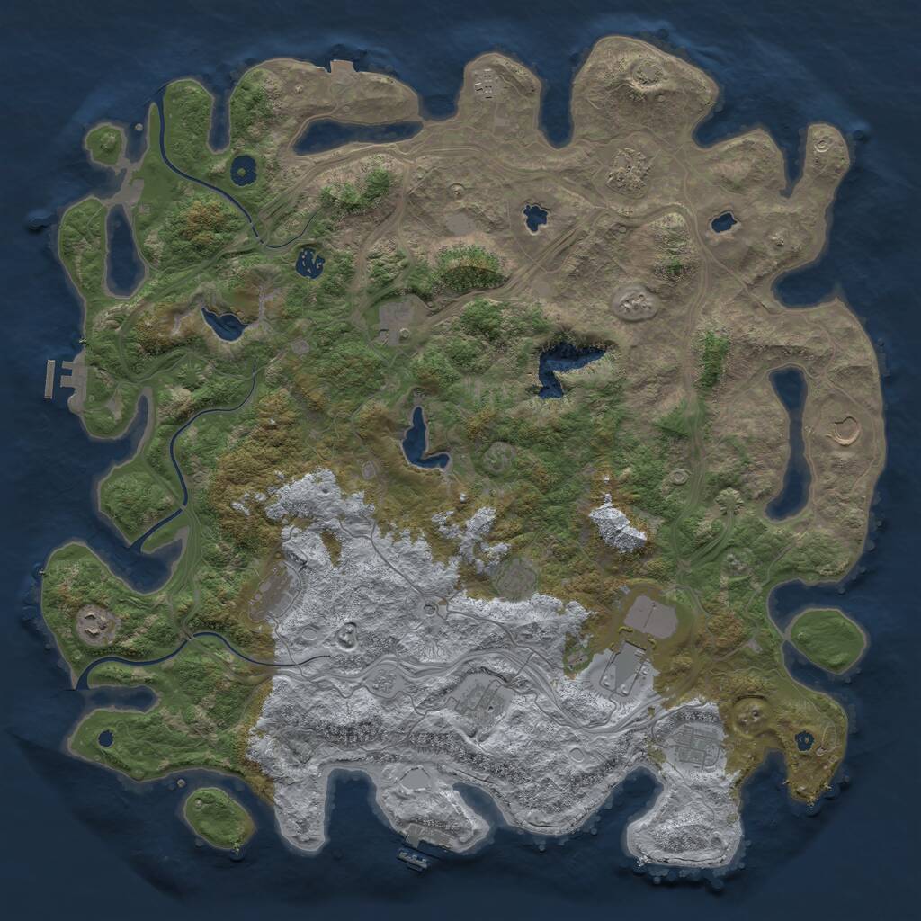 Rust Map: Procedural Map, Size: 4800, Seed: 966874889, 17 Monuments