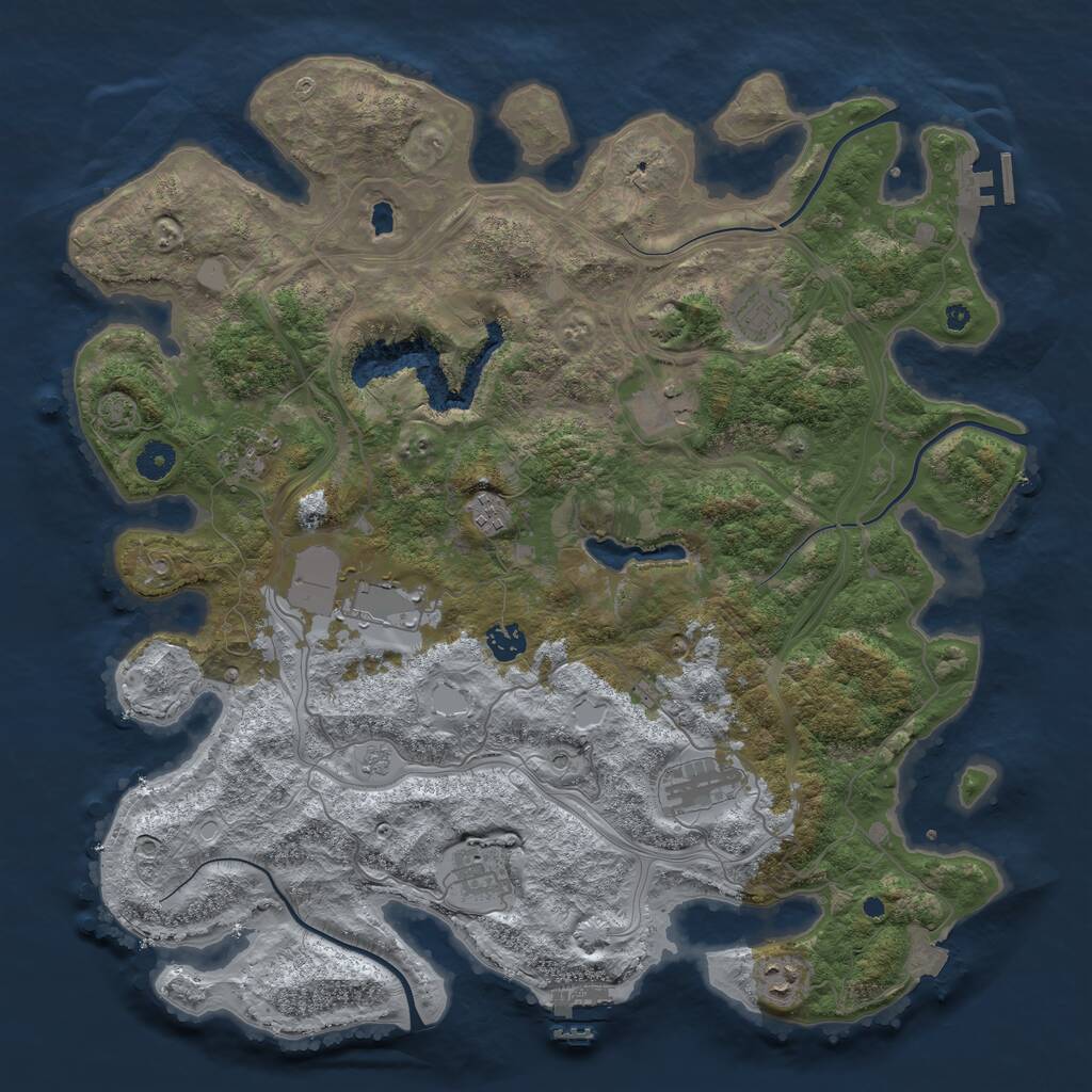 Rust Map: Procedural Map, Size: 4250, Seed: 377905378, 15 Monuments