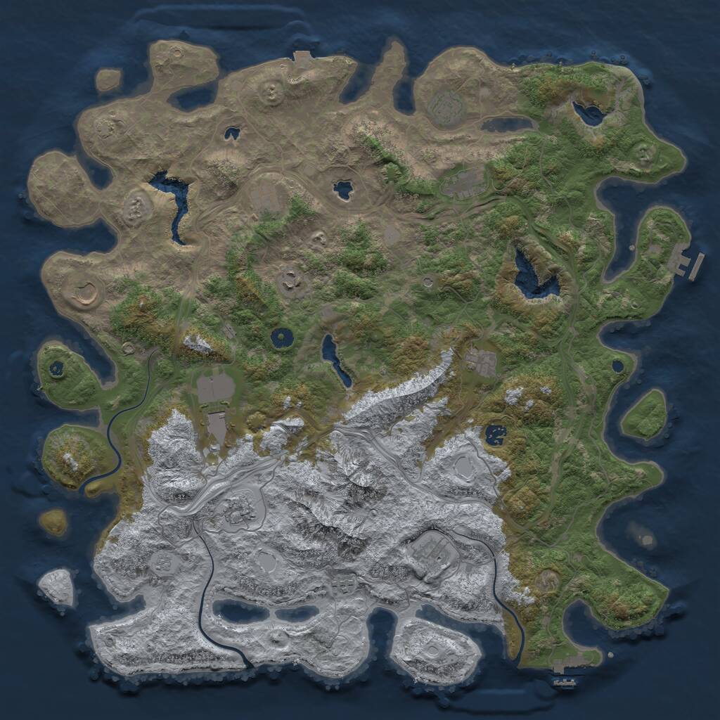 Rust Map: Procedural Map, Size: 5000, Seed: 201865072, 17 Monuments