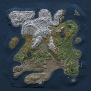 Thumbnail Rust Map: Procedural Map, Size: 3000, Seed: 1623921870, 7 Monuments