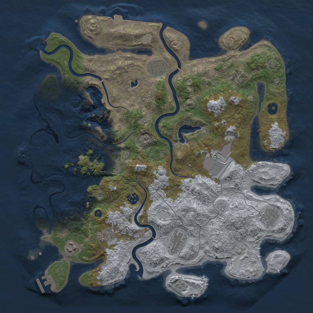 Rust Map: Procedural Map, Size: 4200, Seed: 92798, 16 Monuments