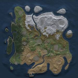 Thumbnail Rust Map: Procedural Map, Size: 3750, Seed: 1933691002, 19 Monuments