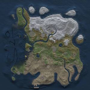 Thumbnail Rust Map: Procedural Map, Size: 3750, Seed: 1933691002, 15 Monuments