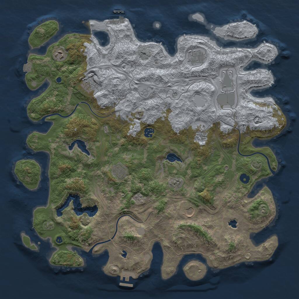Rust Map: Procedural Map, Size: 4500, Seed: 639606521, 15 Monuments